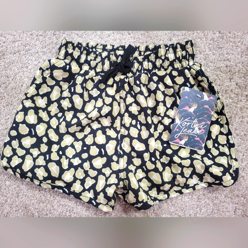 🎉 2 for $20 🎉 Kortni Jeane Swim - Mini Men Size 6-7 Retros - Leopard 🐆